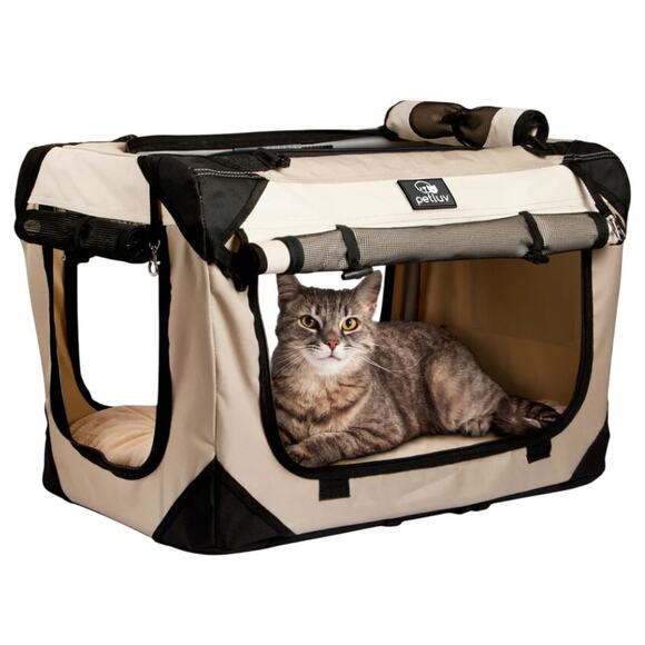 NWT PetLuv Premium Cat and Dog Carrier, Size Small, Tan - Picture 1 of 4